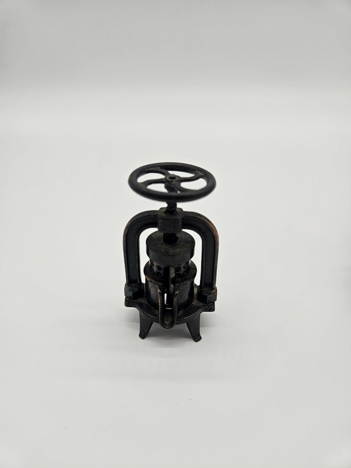 Vintage Die-Cast Metal Minature Replica Fruit Apple Cider Press Pencil Sharpener