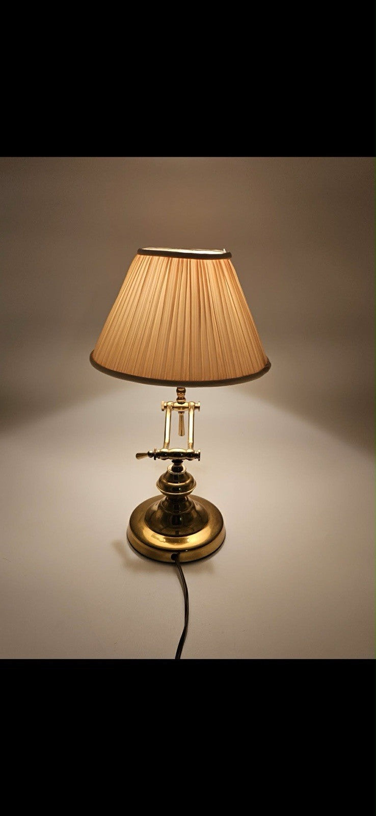 Vintage Articulating Brass Swing Arm Work Desk Study Lamp Light Piano MCM Deco