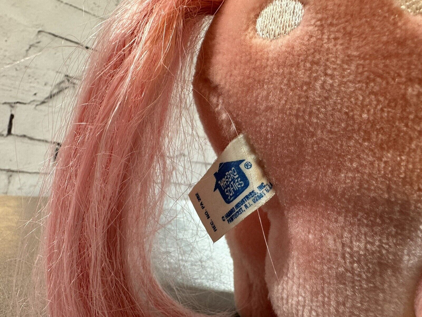 Vintage 1980s Hasbro Softies My Little Pony Cotton Candy Pink Stuffed Plush VCTY