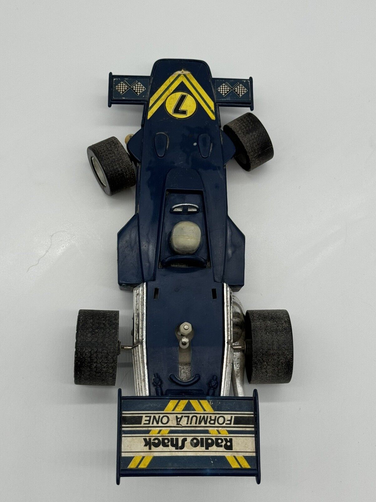 VINTAGE RADIO SHACK #7 FORMULA 1 BLUE TOY ROAD RACE CAR 11 1/4” VTY 005