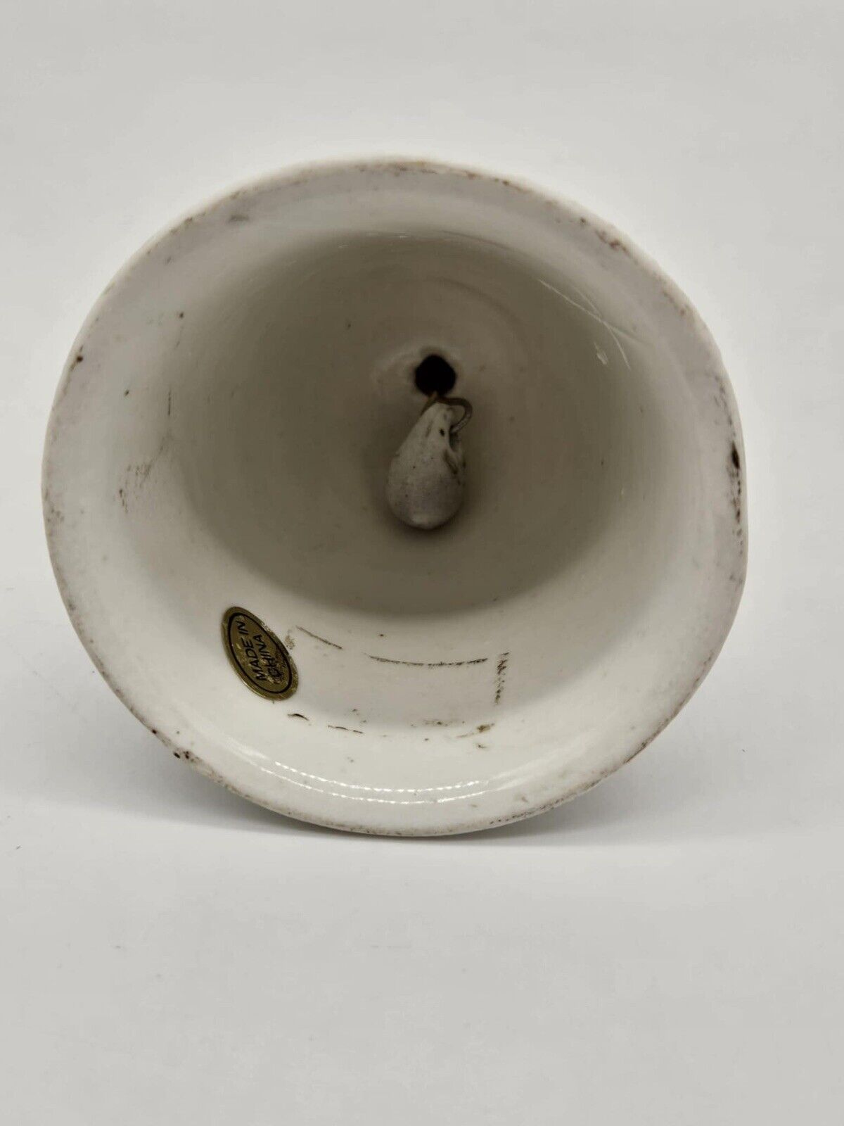 Vintage Ceramic Porcelain Bell Santa Clause Figurine Christmas Ornament