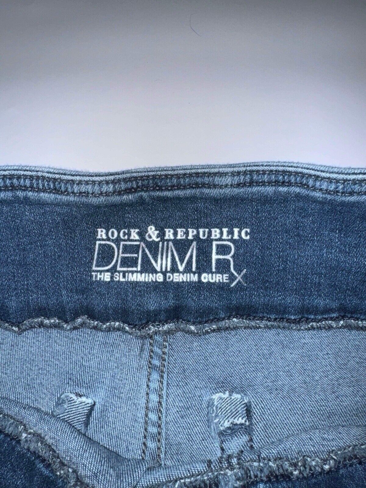 Rock & Republic Fever Pants Women's 18 Denim Blue Skinny Pull On