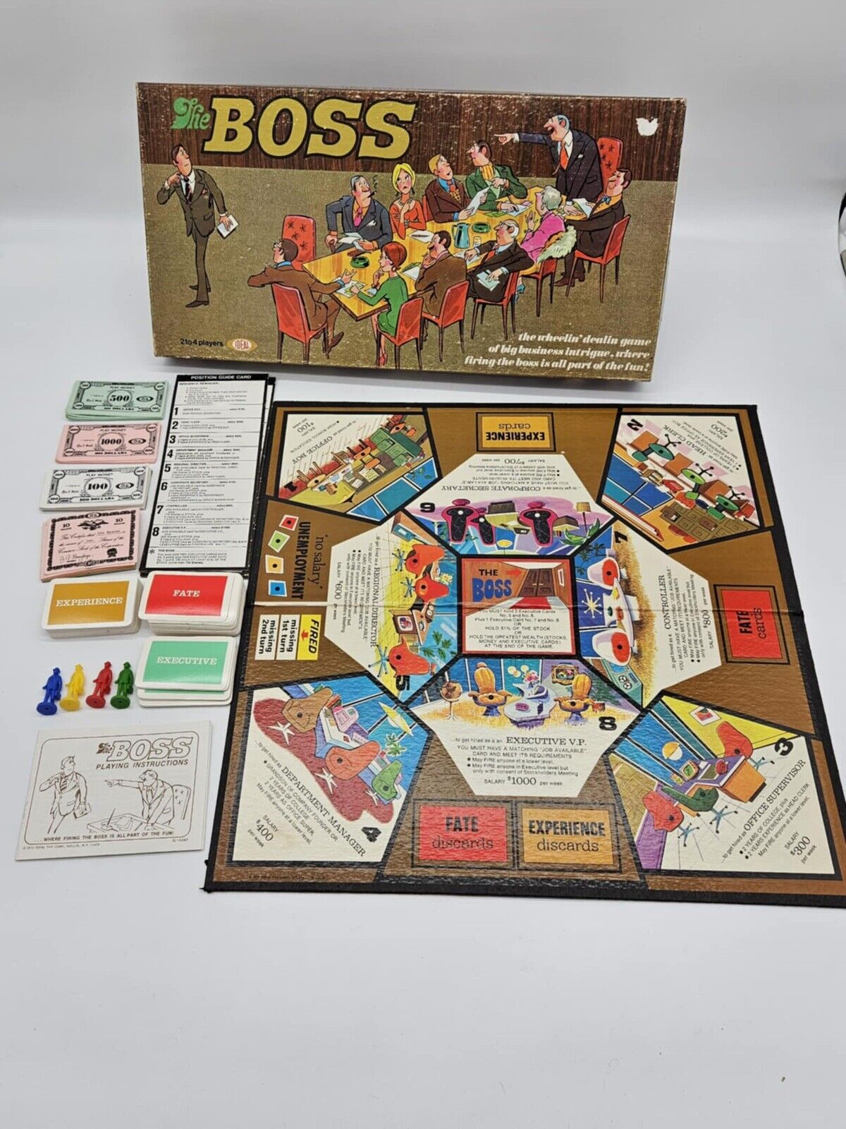 Vintage Ideal The Boss Game 1972 Family Fun Board Game COMPLETE - VGM