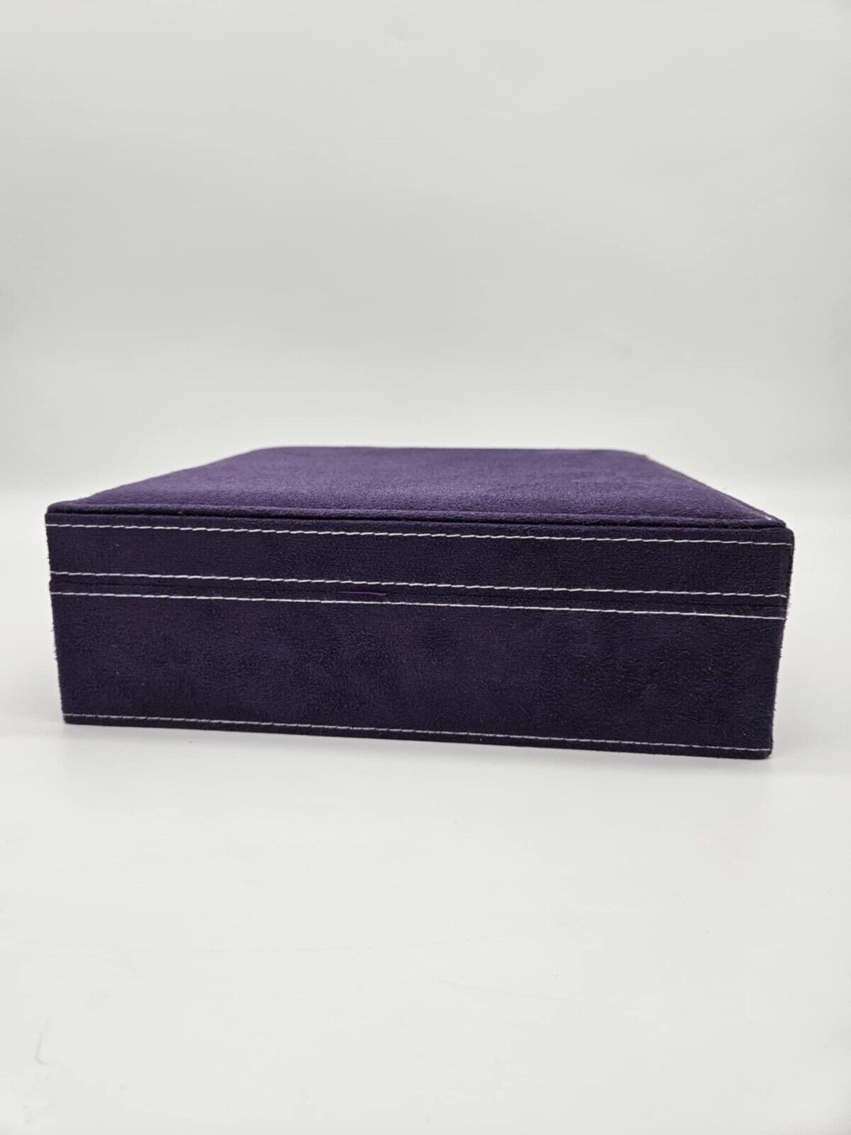 2-Layer Velvet Jewelry Box Organizer Lint Jewelry Display Storage Case w/Lock