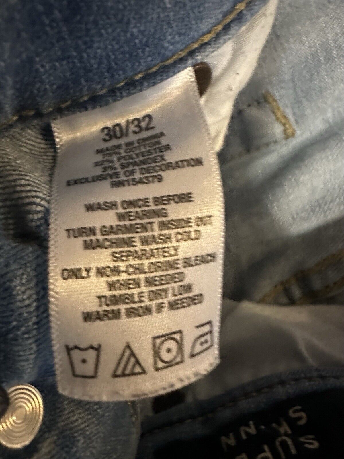 Aeropostale Mens Flex Effects Super Skinny Stretch Blue Jeans 30/32 MCLTH 001