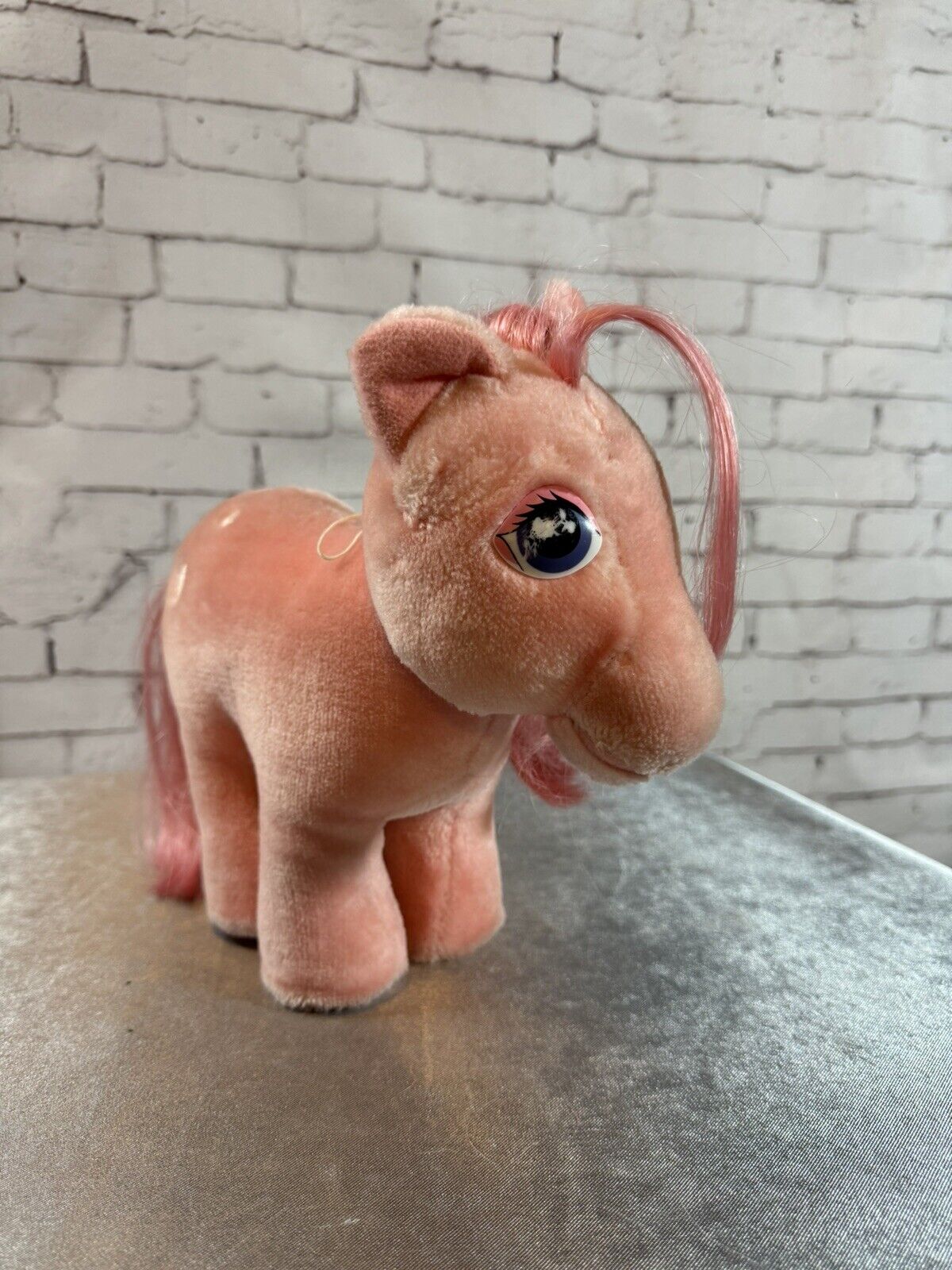 Vintage 1980s Hasbro Softies My Little Pony Cotton Candy Pink Stuffed Plush VCTY