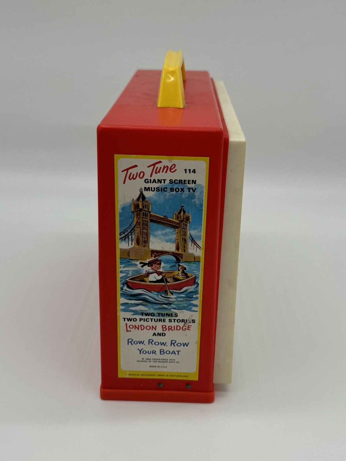 ADORABLE COLLECTOR'S HTF Vintage 1964 Fisher Price two tune TOY MUSIC BOX VTY