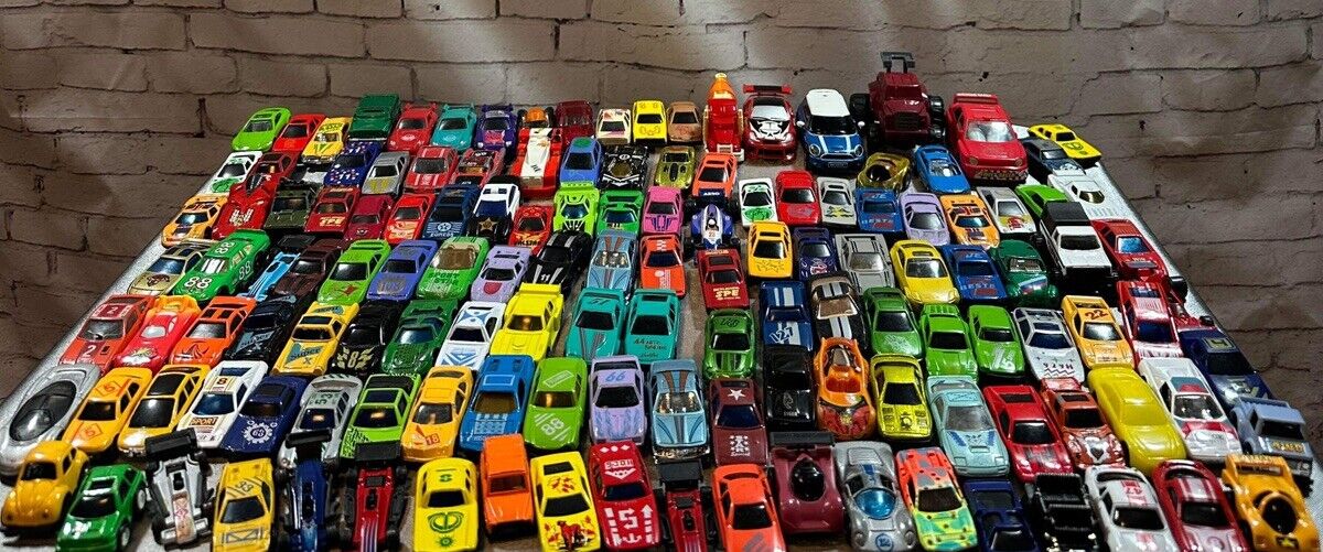Lot Of 119 Vintage Play Cars - Various Brands 1960s, 1970s, 1980s, 1990s VTY