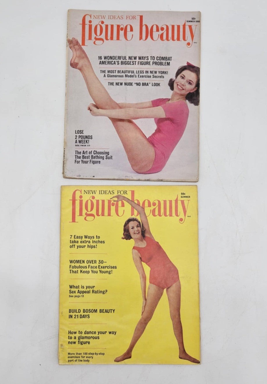 2 Vintage Figure Beauty Magazines 1960s