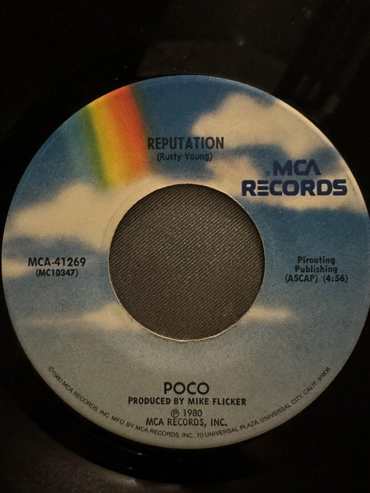 POCO Under The Gun 45 7" SOUTHERN POP ROCK Record Vinyl 1980 MCA Records