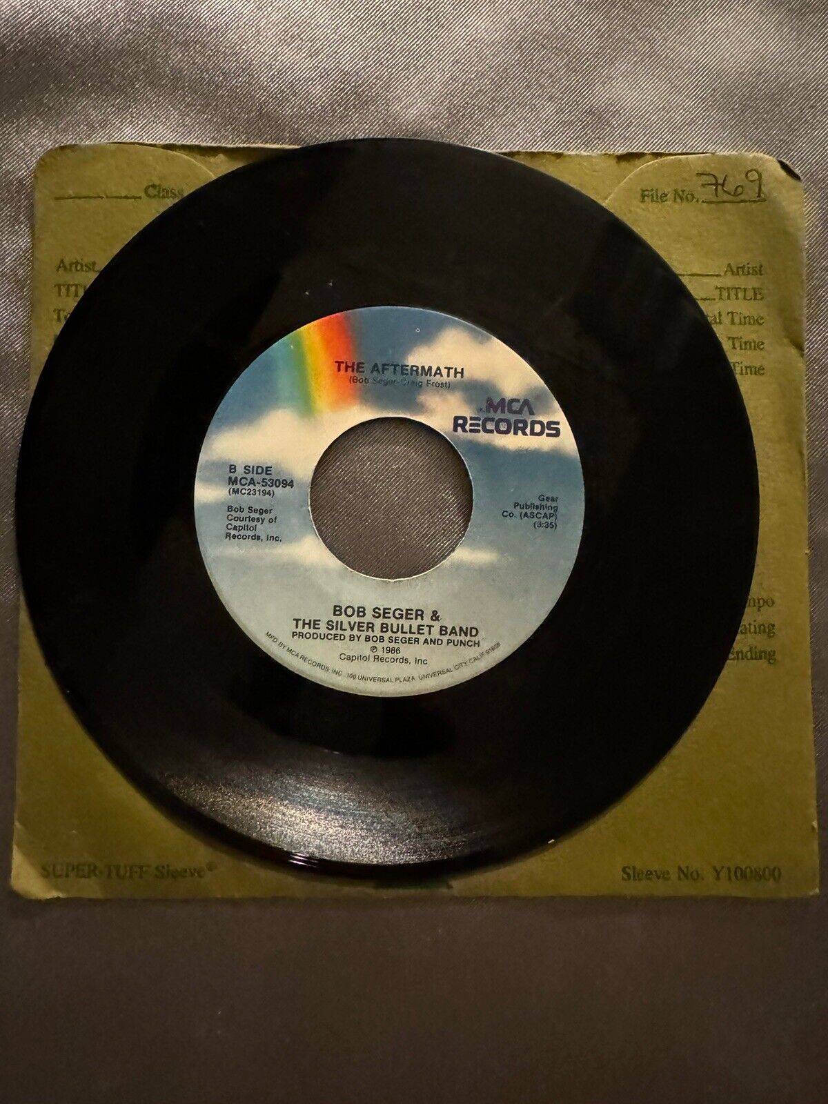 Bob Seger 45 Shakedown / The Aftermath Vinyl Record 7”