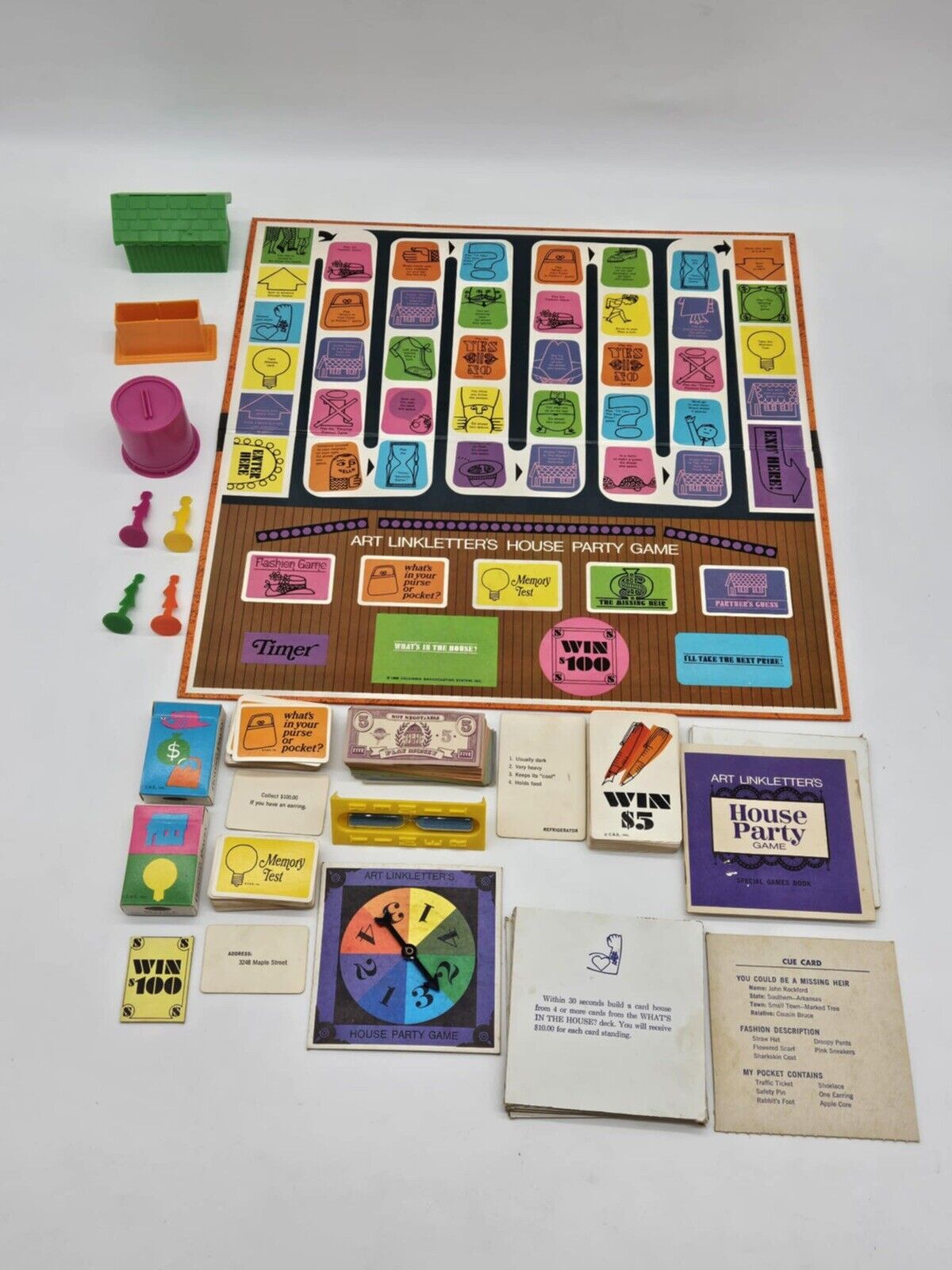 VINTAGE 1968 Art Linkletter's House Party Board Game TV Show COMPLETE VGM