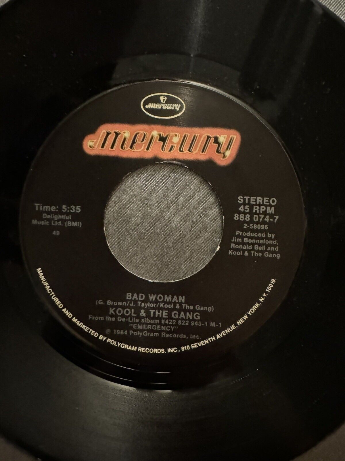 KOOL & THE GANG - Victory /Bad Woman - 80s Funk Soul 45 w/PS EX VINYL Record