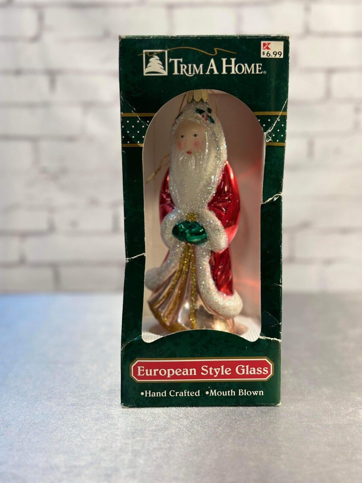Santa’s Best European Style Glass Santa Claus Christmas Ornament Vintage TNO