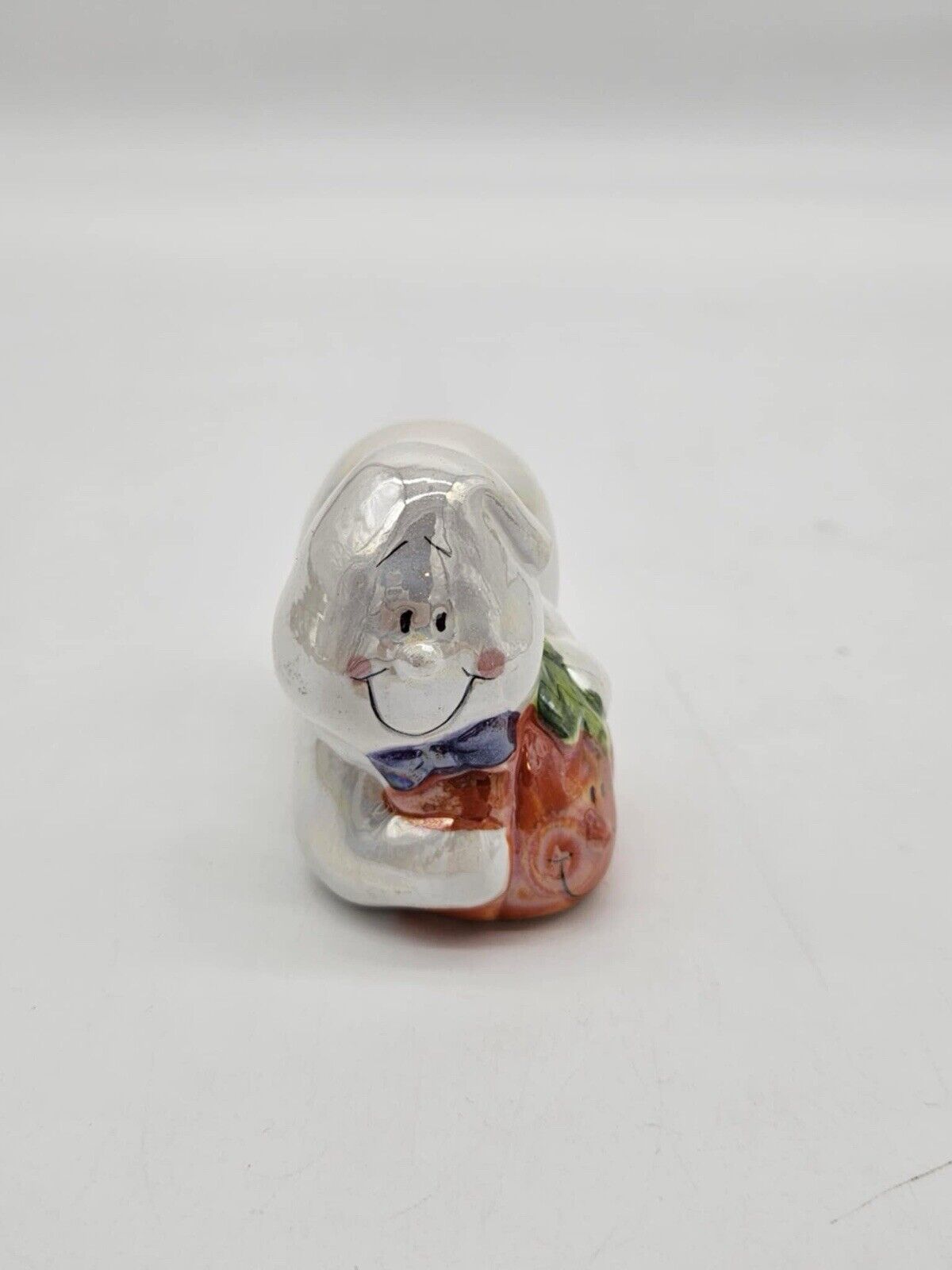 Ceramic Iridescent Glazed Friendly Ghost with Pumpkin, Halloween Décor