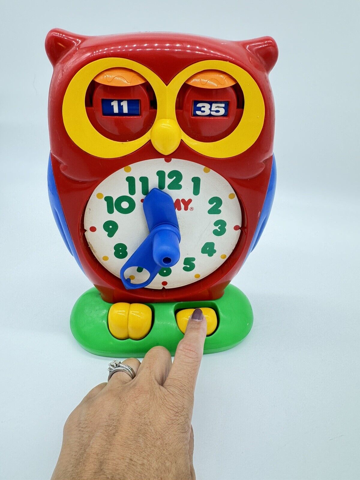 1990 Tomy Answer Clock Owl Analog Learning Homeschool Toy TESTED!