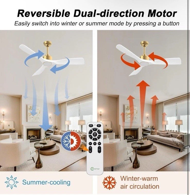 52 Inch ETL Listed Indoor Outdoor Smart Ceiling Fan