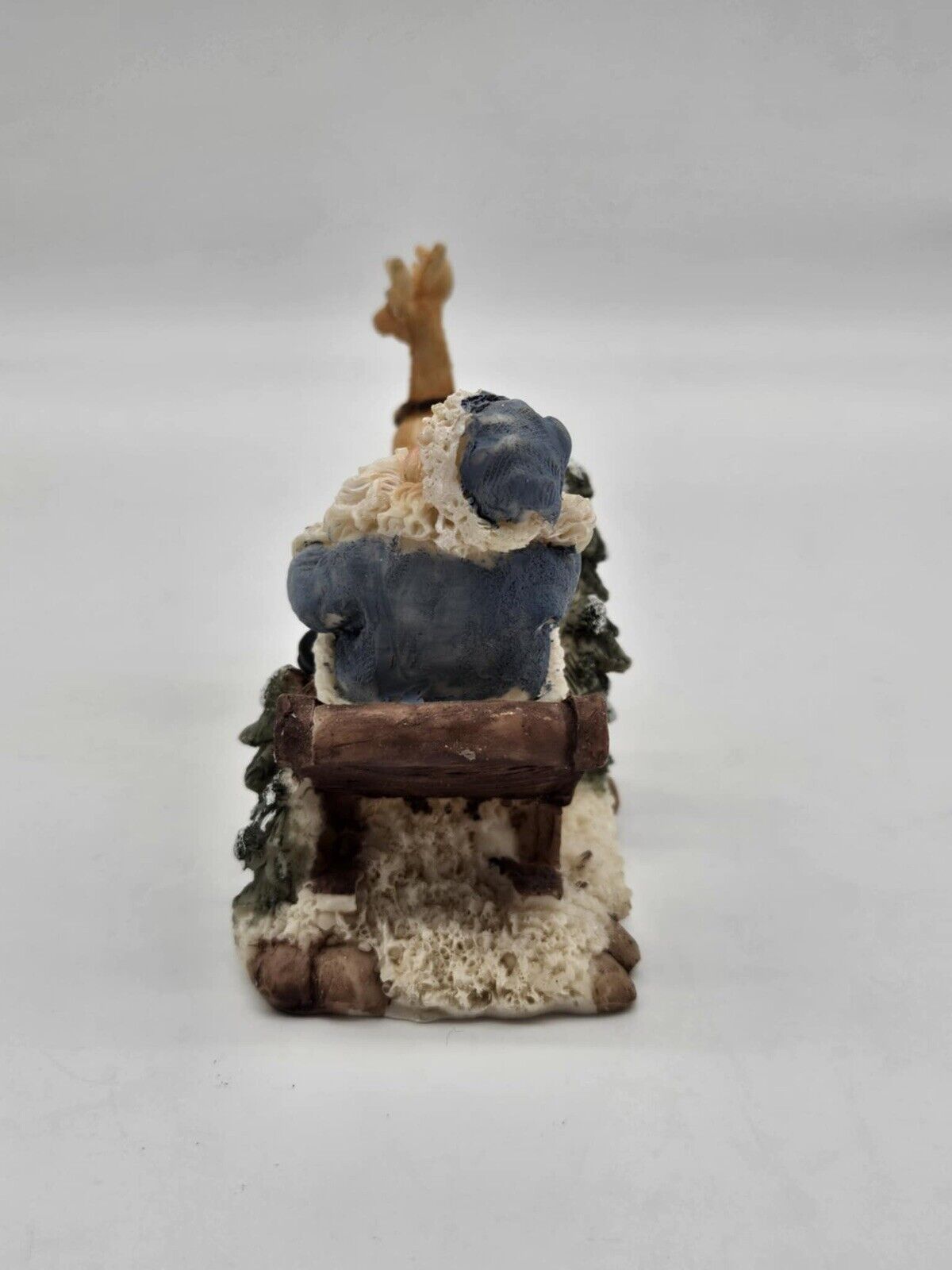 Vintage Santa Sled Snow Reindeer Sack Gifts Christmas Figurine Ornament