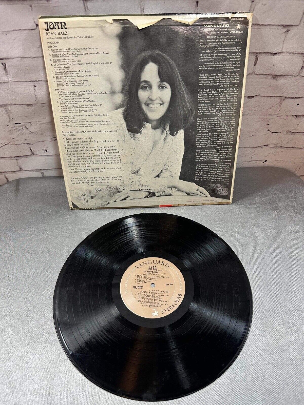 Joan Baez, Joan Vinyl, LP, Album, Stereo, Vanguard VSD 79240, F/S From USA
