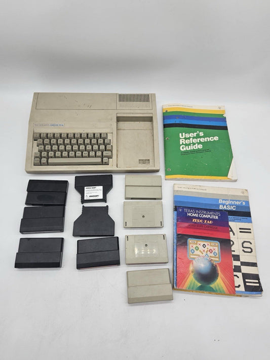 Vintage Texas Instruments TI99/4A Home Computer Original Manuals & 10 Games