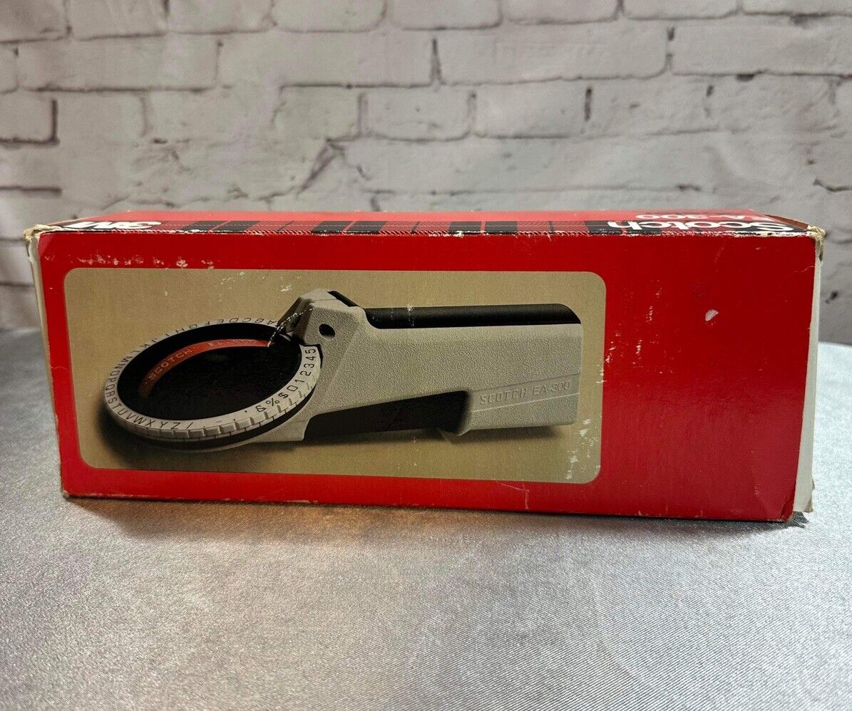 Vintage Scotch EA-350 Label Maker Large Dial Embosser Writer w/ Red Tape QCC TNO