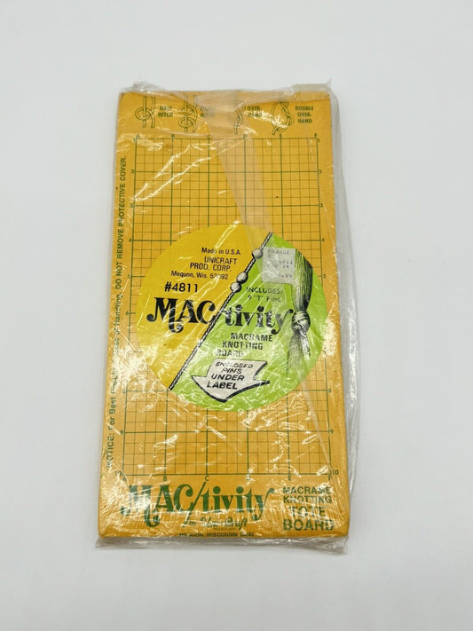 Vintage New Macrame Work Board & T-Pins 9½x15” MAC/tivity Uni Craft