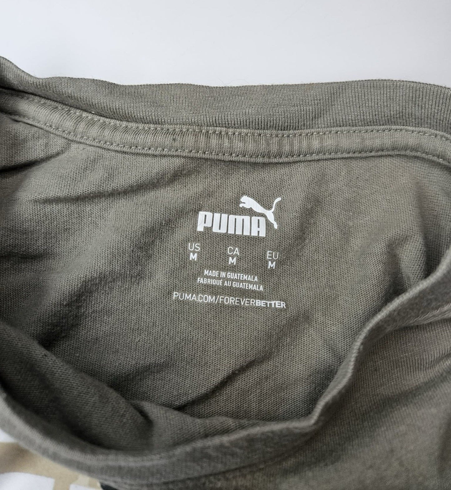 Puma Men’s Camo Logo Graphic T-Shirt Olive Green Size Medium