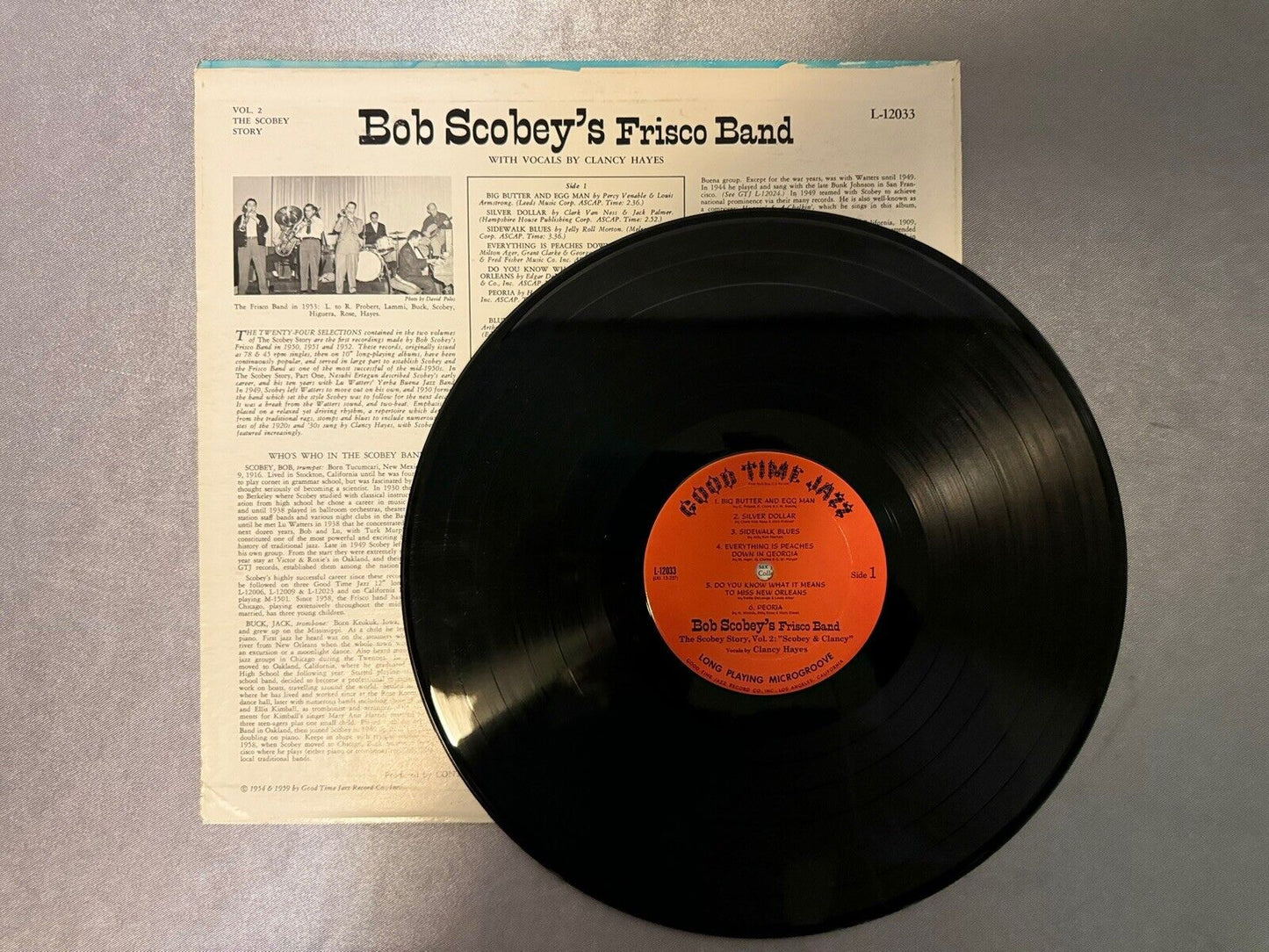 Bob Scobey's Frisco Band: The Scobey Story, Vol. 2 VINYL LP ALBUM 1959 GOOD TIME