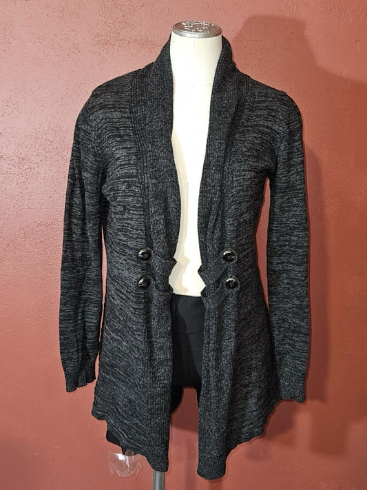 Apt. 9 Womens Gray Tight Knit Long Sleeve Side Slit Open Sweater Size Medium