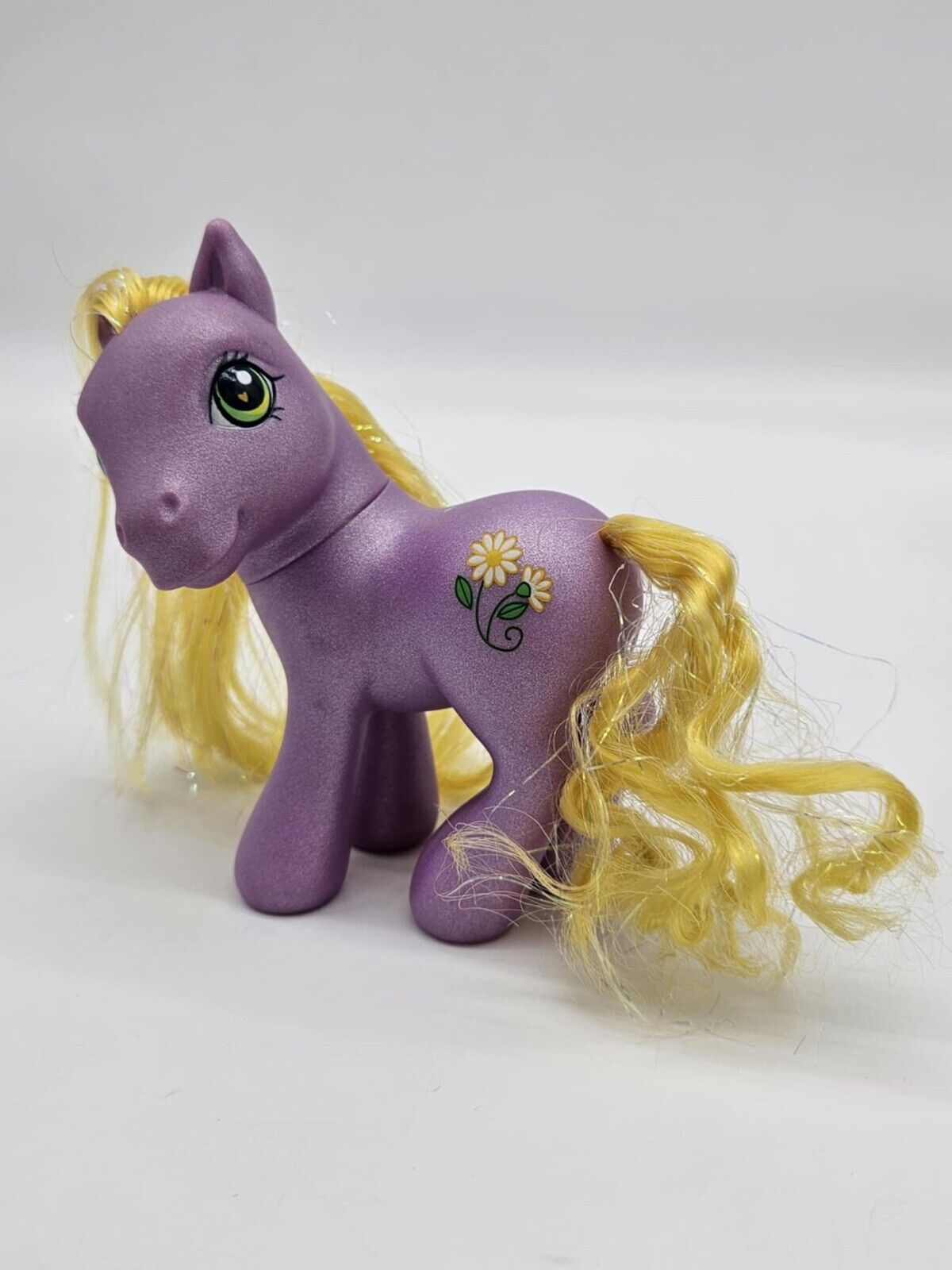My Little Pony DaisyJo MLP Daisy Flower Cutie Mark G3 Purple Yellow Glitter ‘02