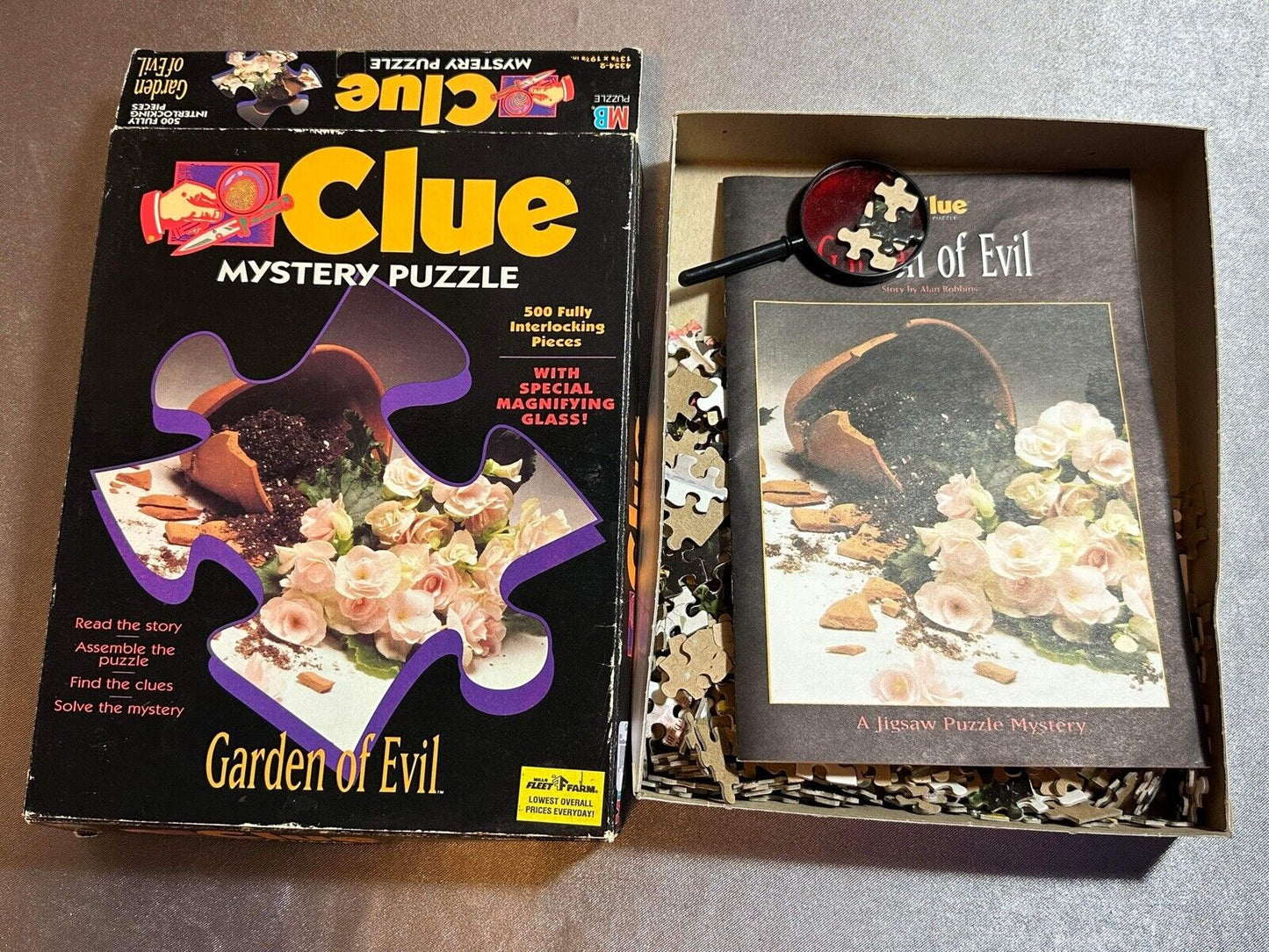 VTG Clue Mystery PuzzleS Parker BrotHERS Garden of Evil/Death In The First VCGM