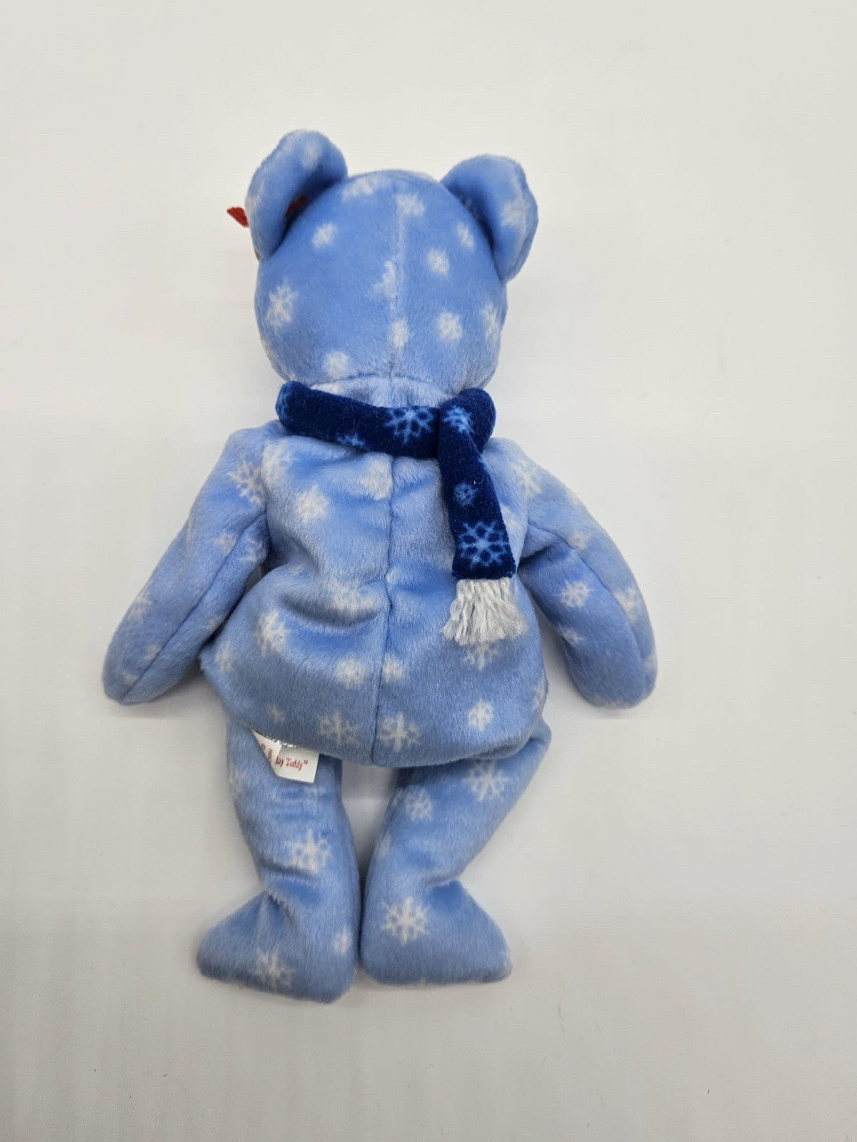 Holiday Teddy Blue with Snowflakes Ty Beanie Baby Plush Stuffed Animal Bear 1999