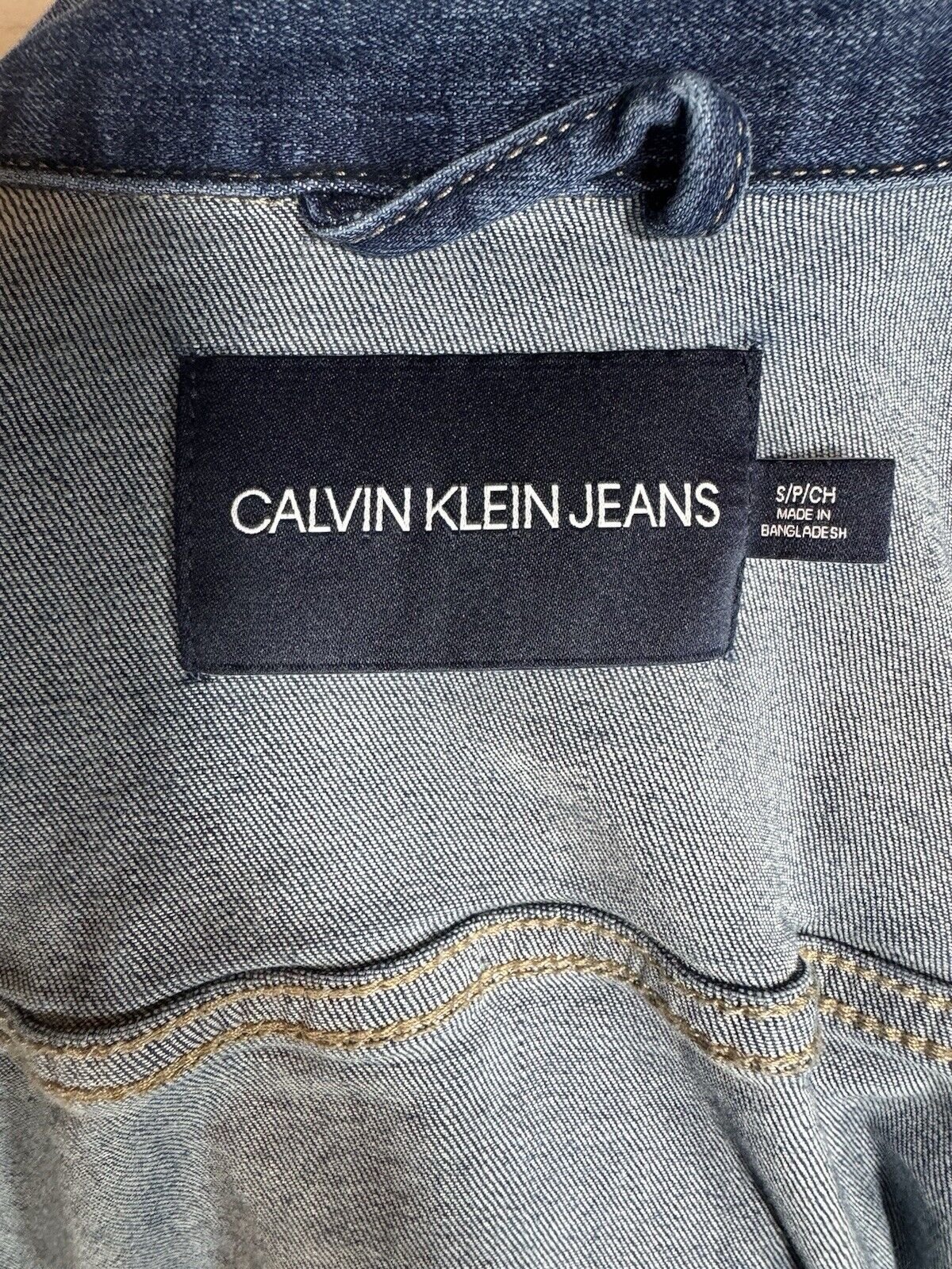 SZ SMALL Calvin Klein Jeans Jacket Women's Blue Denim Trucker Stretch WCLTH 001