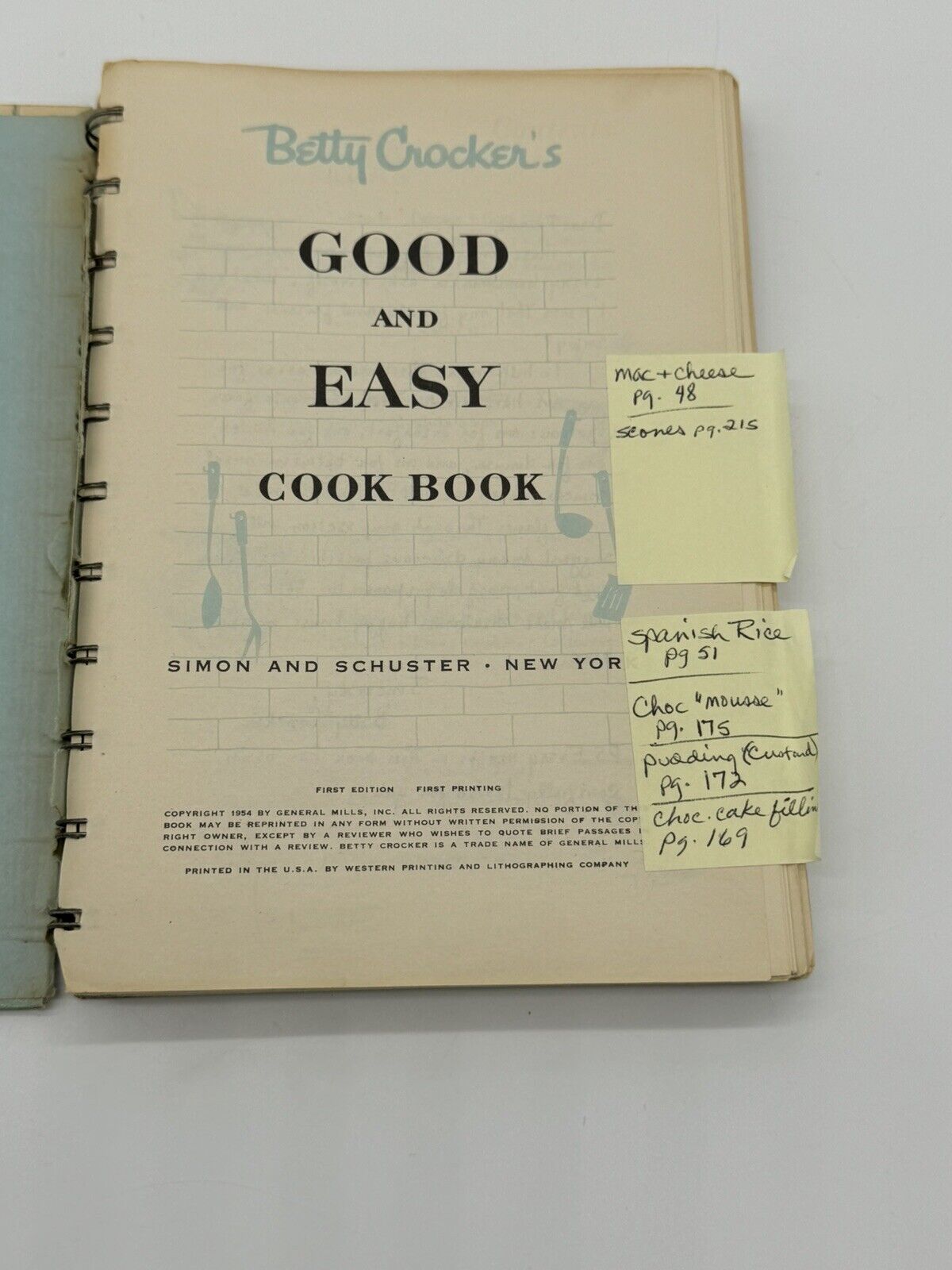 Betty Crocker Good & Easy Cook Book 1st Ed. 1st Printing 1954 VBK