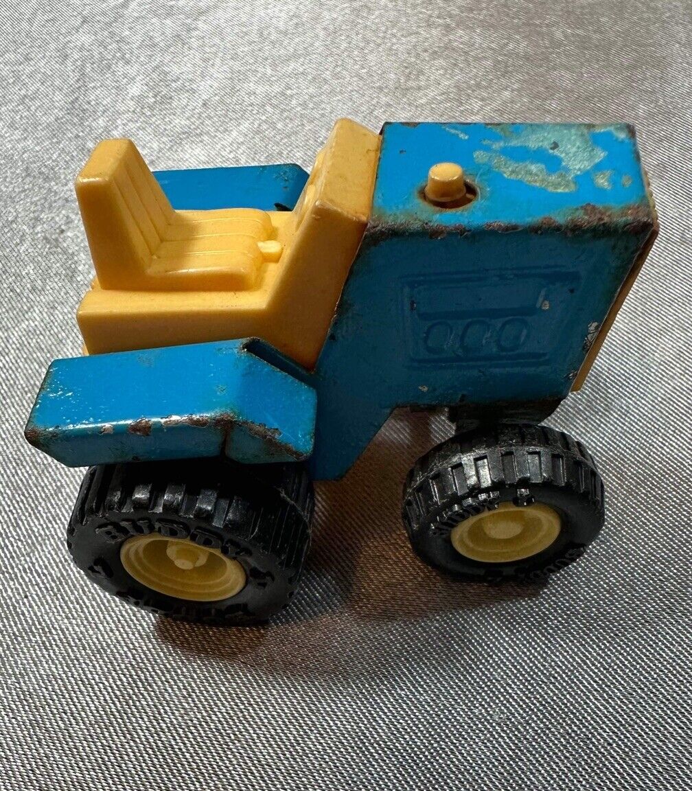 1960s Vintage Buddy L Farm Tractor Toy Blue and White Metal & Plastic VTY 003
