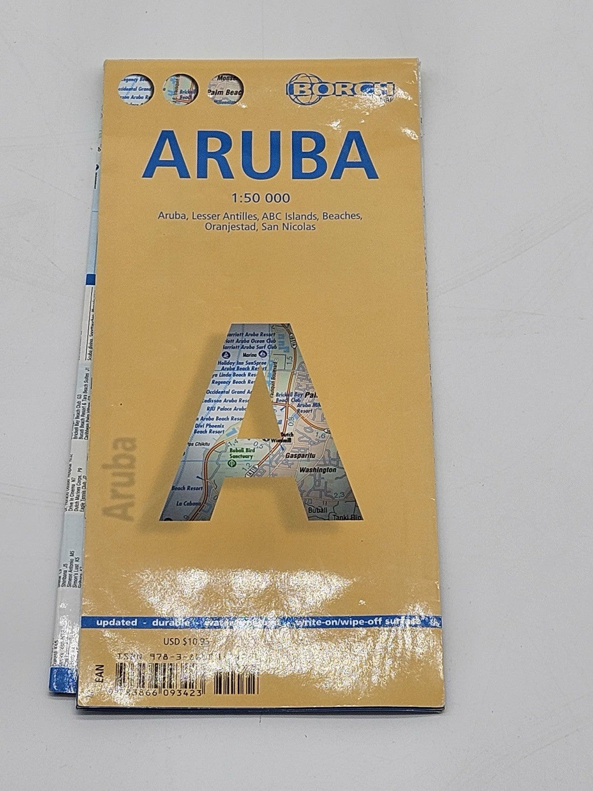 Vintage Aruba Borch Travel Map 1:50,000 Waterproof Folded Map