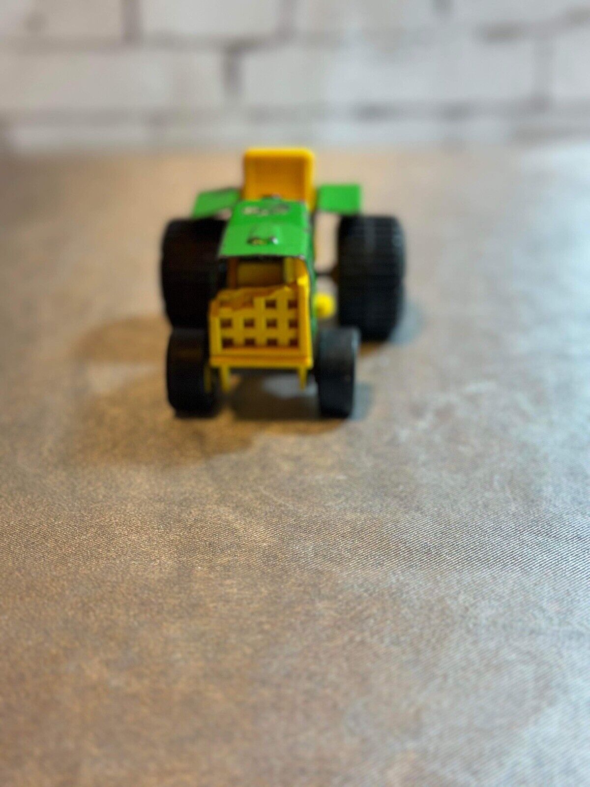 Vintage TONKA FARM TRACTOR (811002) Green Yellow Metal Toy 4 1/4" VTY