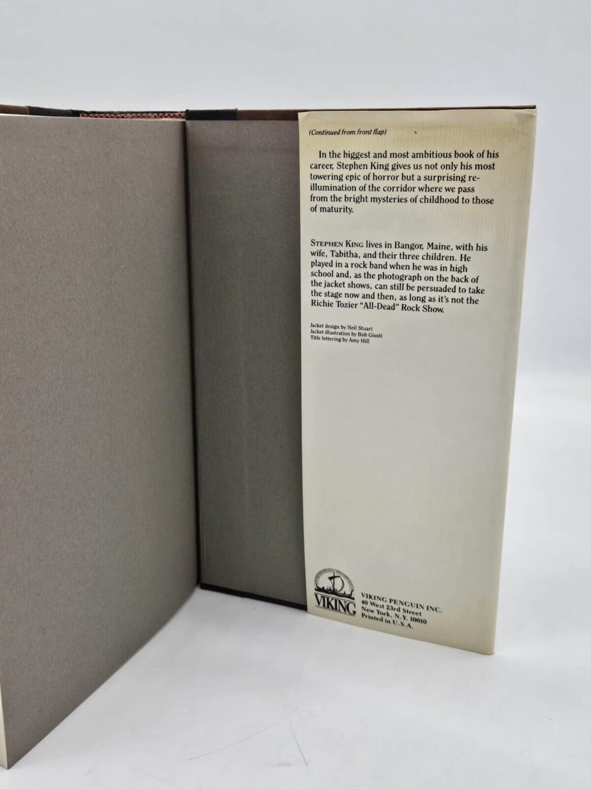 IT by Stephen King, True $22.95, First Edition 1st Print, Viking HCDJ, Good