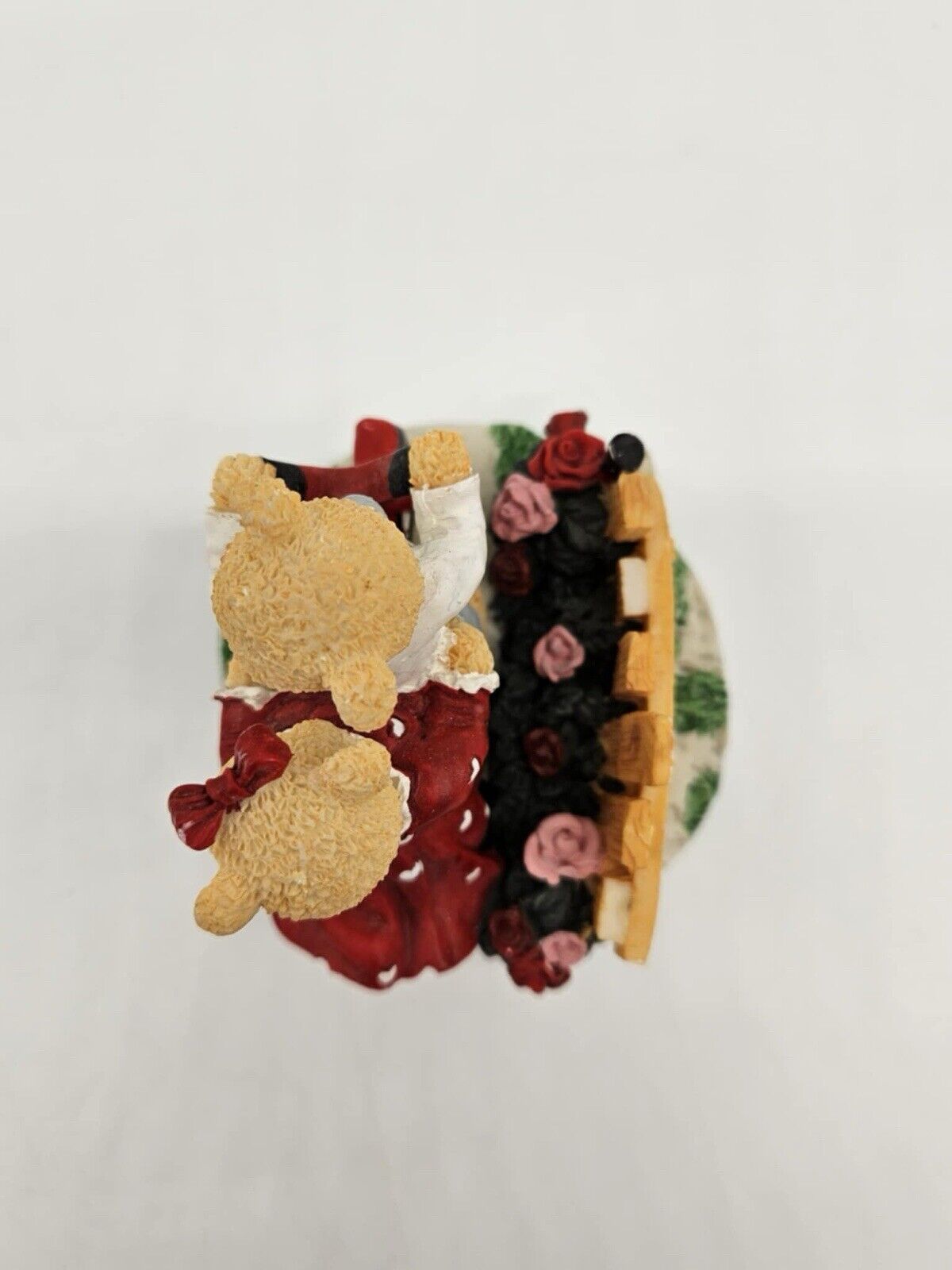 Vintage Valentine Bears Riding Bike Figurine