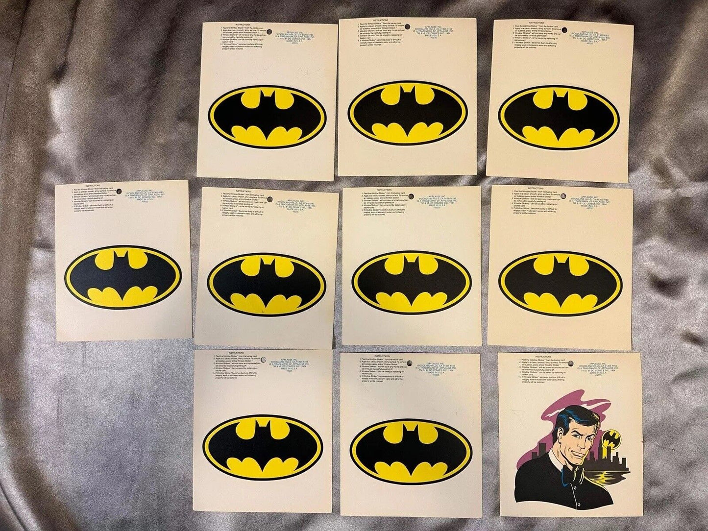 *NEW* Batman 1980s Window Slicker Cling Stickers By Applause (Lot Of 10) TNO QCC