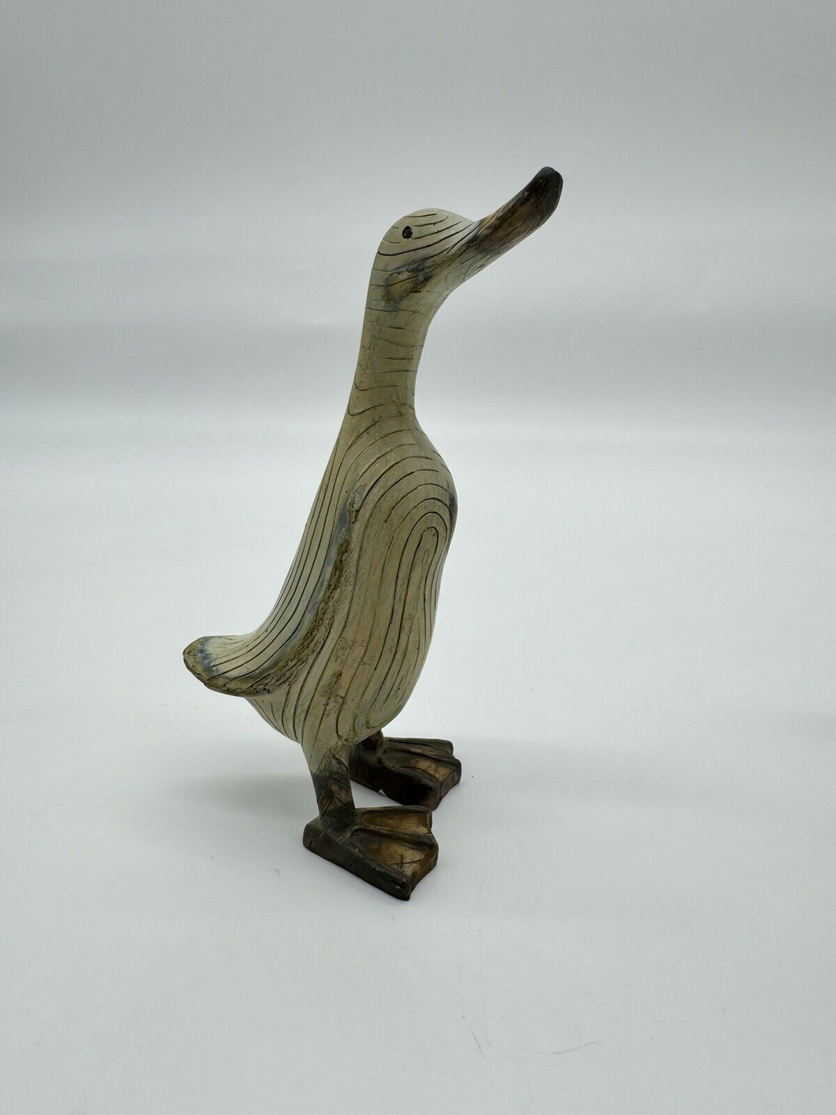 WOOD LOOK DUCKS Set MOTHER & BABY DUCK/ LOOKING DUCK Transpac 12" Decor