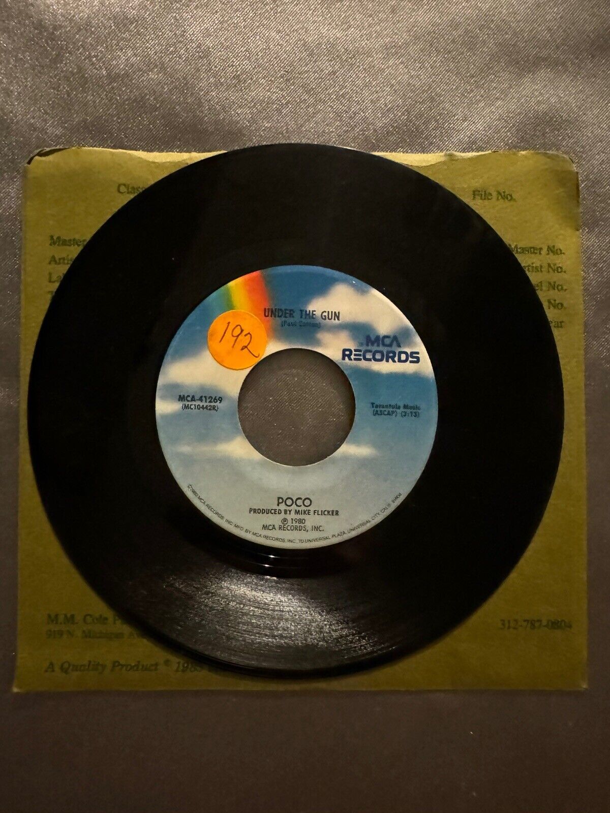 POCO Under The Gun 45 7" SOUTHERN POP ROCK Record Vinyl 1980 MCA Records