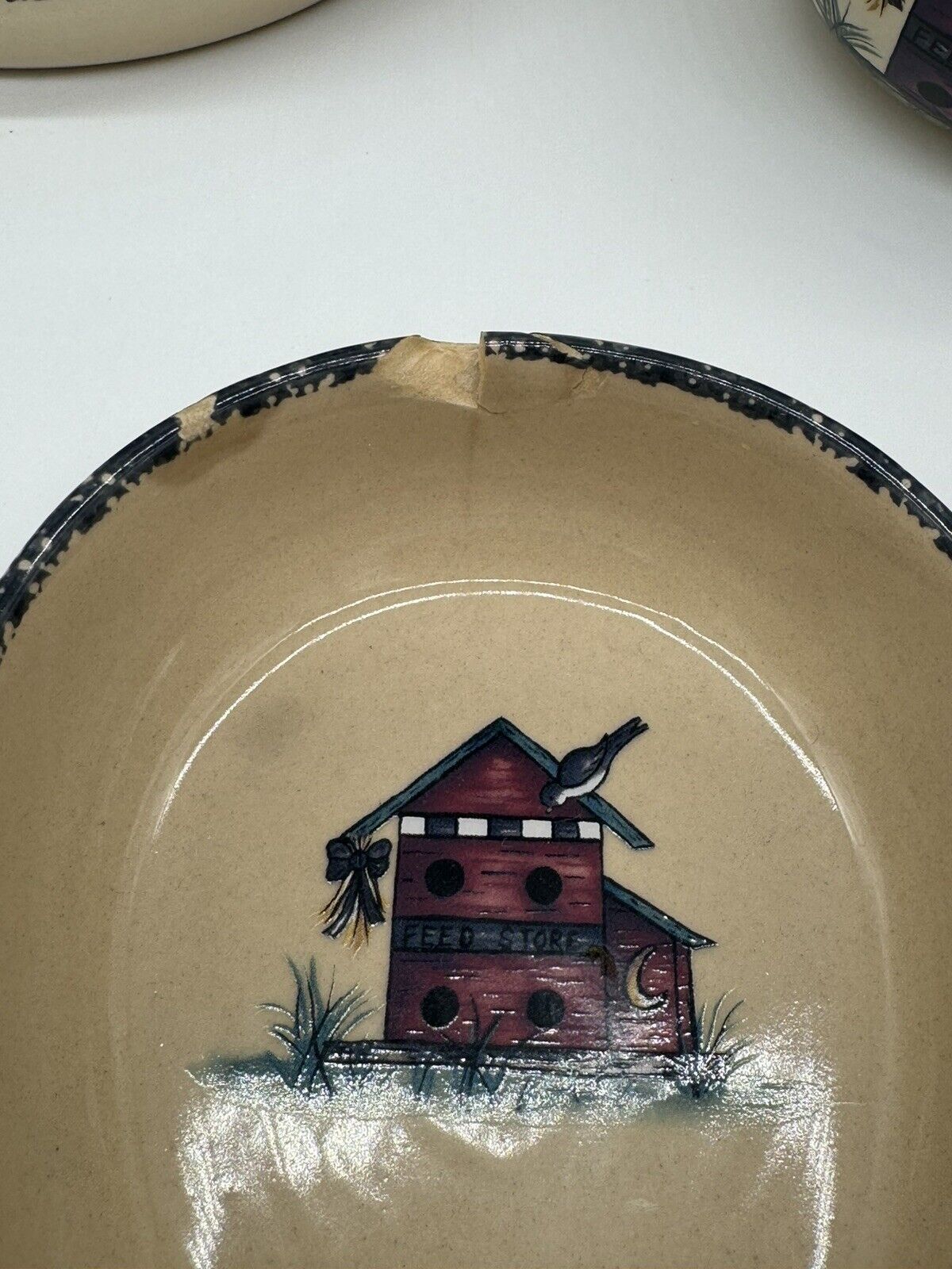 Home And Garden Party Birdhouse Stoneware Cookie Jar, 2 Bowls & Utensil Holder