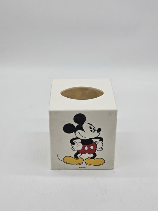Vintage Walt Disney Mickey Mouse Tissue Box Cover Holder Square Plastic 6x5x5”