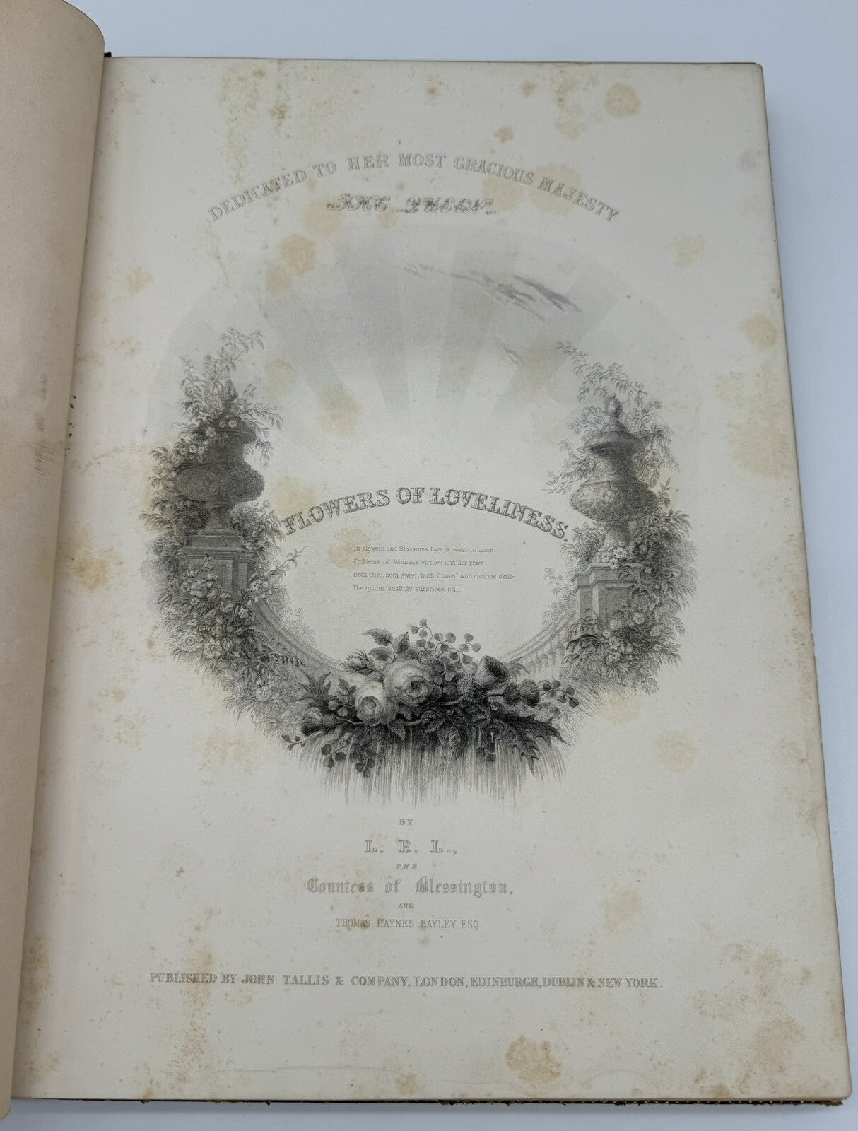 1837 ANTIQUE Flowers of Loveliness Twelve Groups of Female Figures Victorian Era