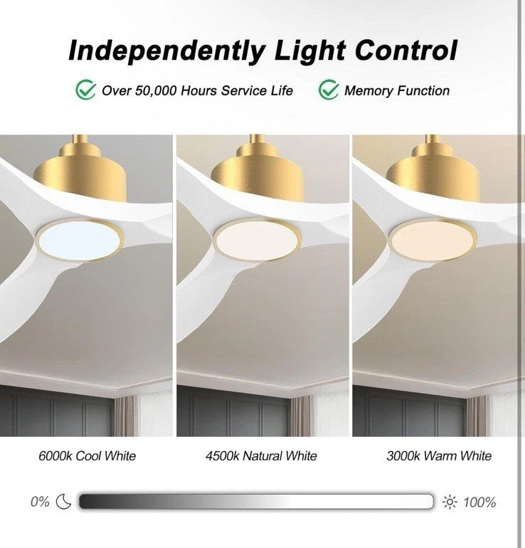 52 Inch ETL Listed Indoor Outdoor Smart Ceiling Fan