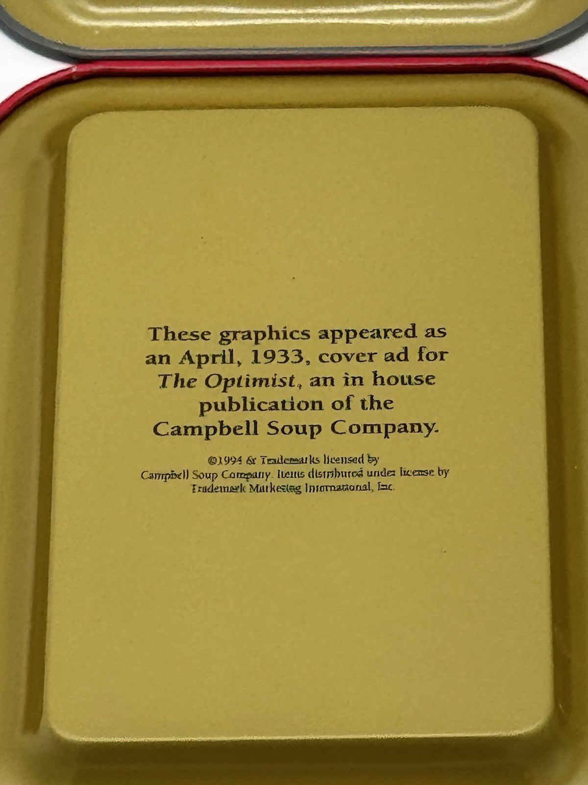 Lot of 6 Vintage Campbell Soup The Optomist Coin Trays