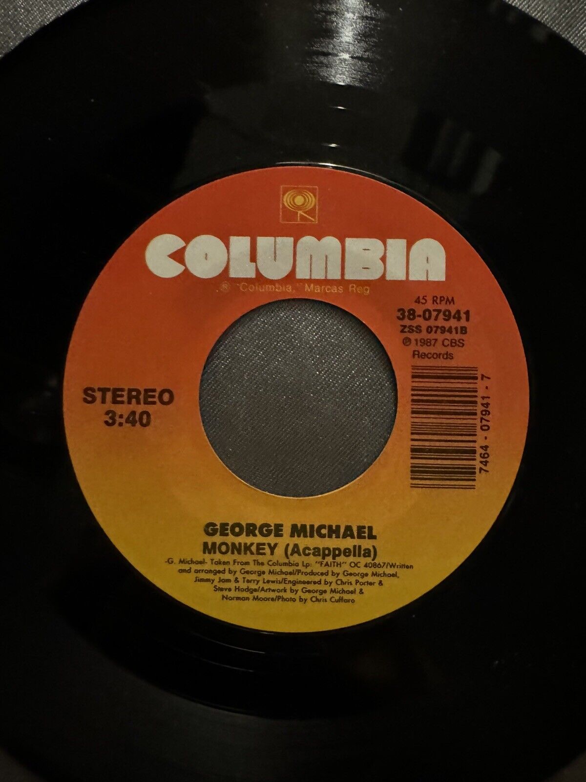 George Michael - Monkey - RECORD & Picture SLEEVE (45RPM 7”)
