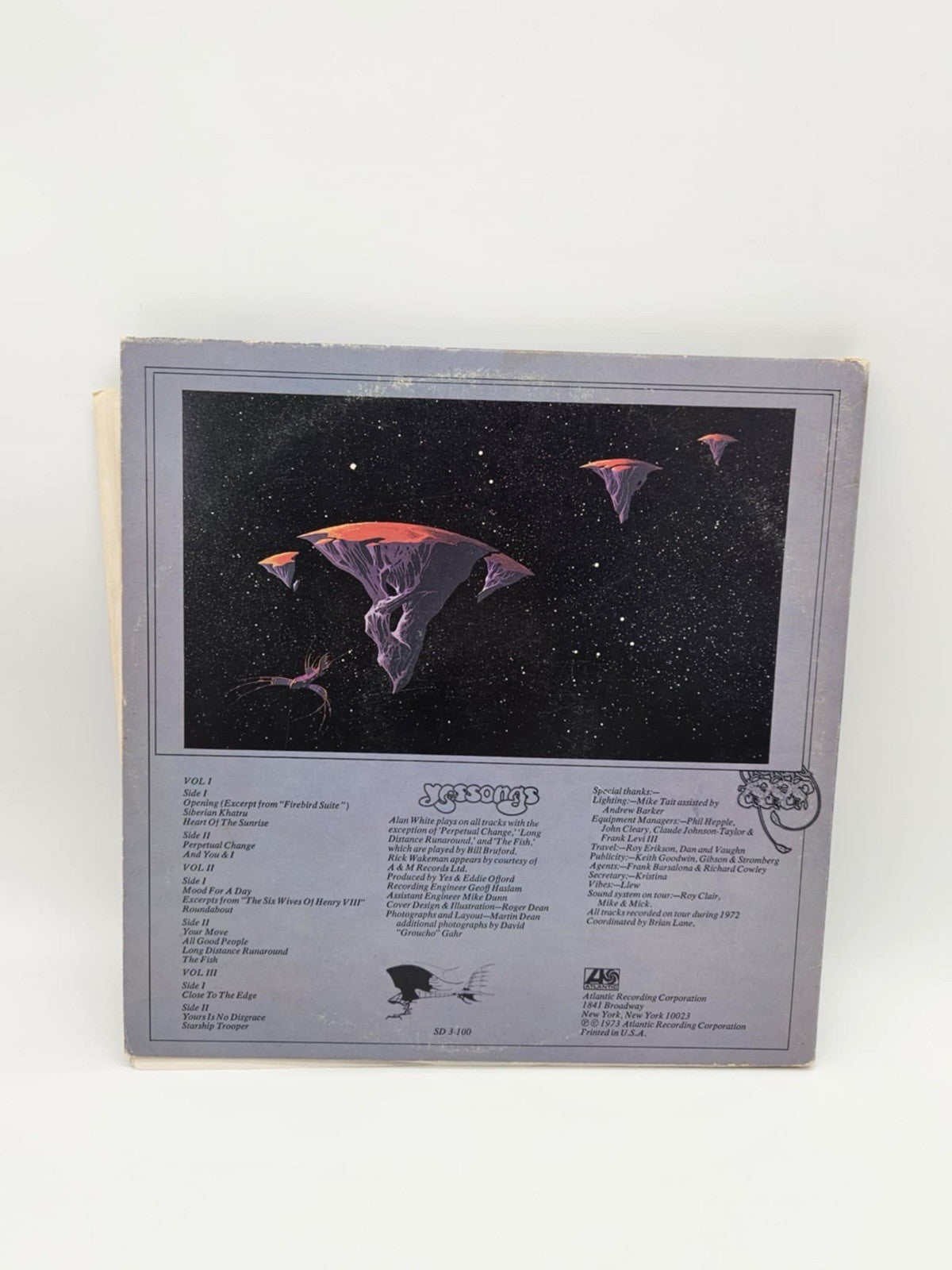 YES “YESSONGS” ORIGINAL TRIPLE 1973 VINYL LP, ATLANTIC RECORD