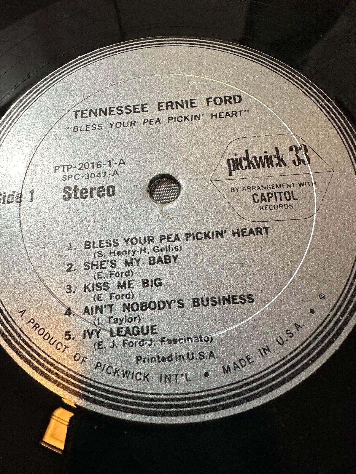 Tennessee Ernie Ford I Love You So Much It Hurts Me SPC-3066 LP Vinyl Record